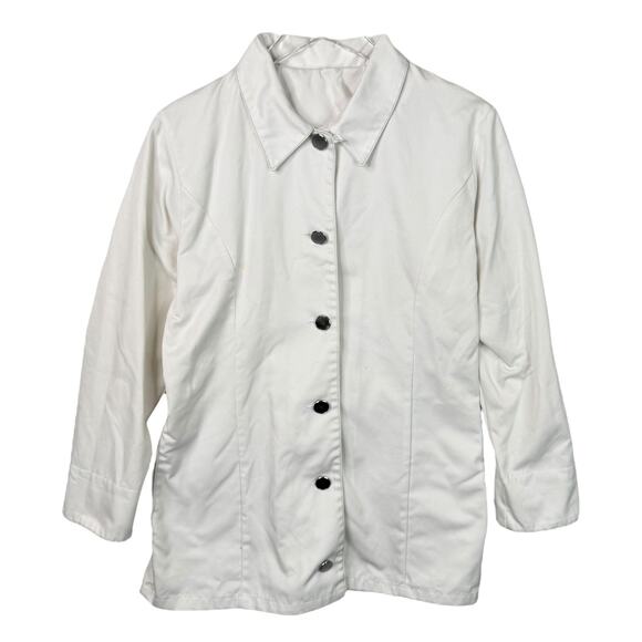 Clinique Vintage 80s White Uniform Jacket Lab Coat Employee Cosmetics Long 8 - Picture 1 of 6